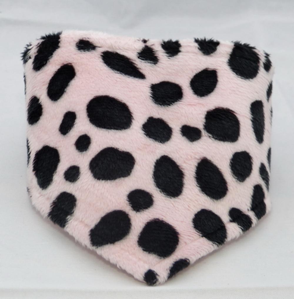 Halstuch für Hunde schwarze Flecken auf rosa, Fleece